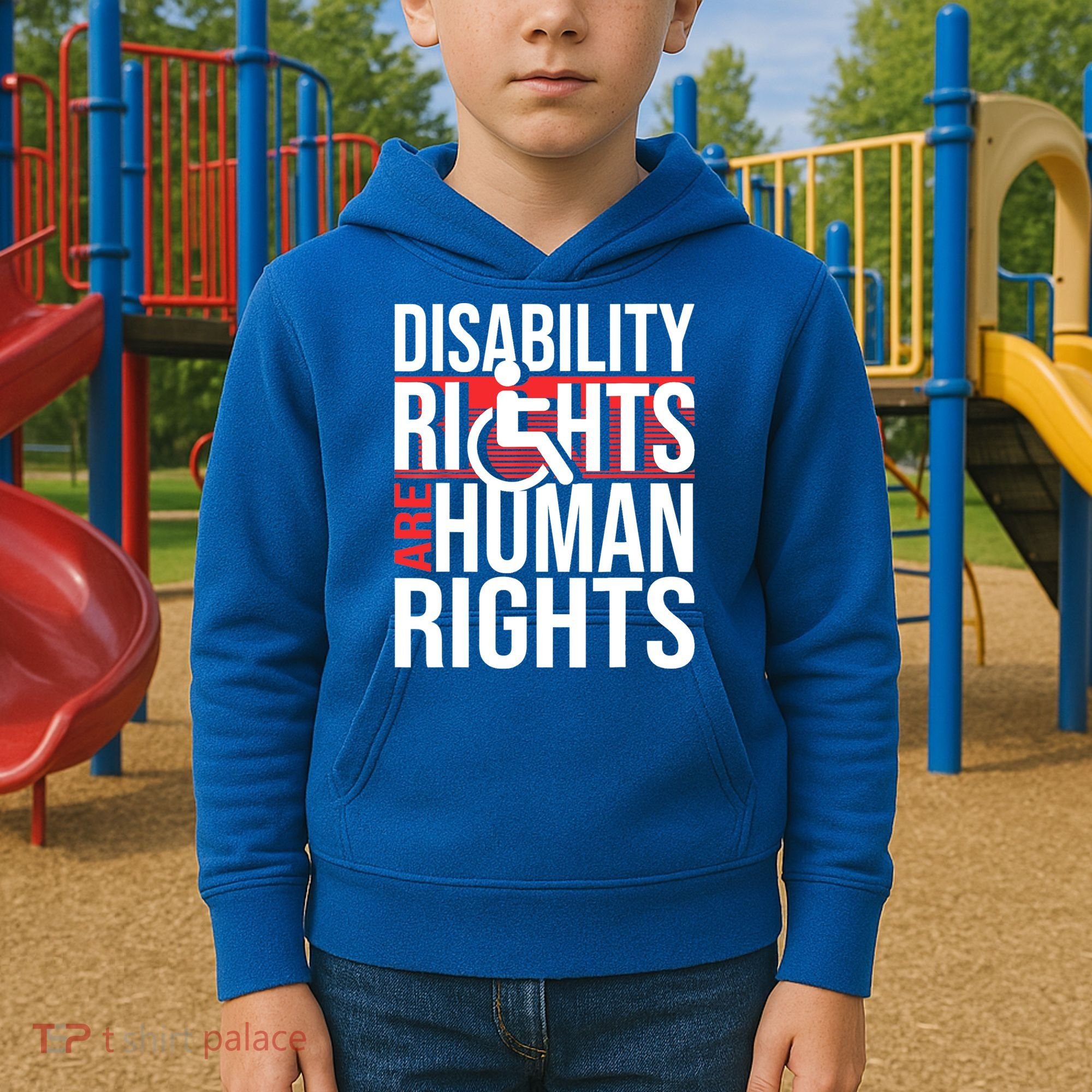 Disability Rights Are Human Rights Gift Funny Wheelchair Handicap Gift Kids Hoodie