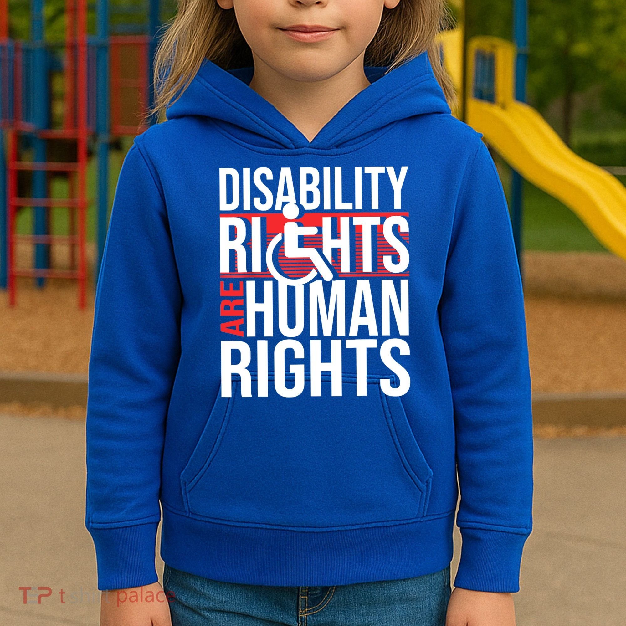 Disability Rights Are Human Rights Gift Funny Wheelchair Handicap Gift Kids Hoodie