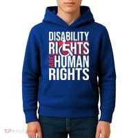 Disability Rights Are Human Rights Gift Funny Wheelchair Handicap Gift Kids Hoodie thumb 4