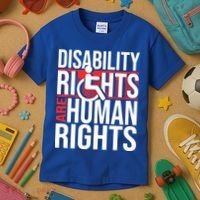 Disability Rights Are Human Rights Gift Funny Wheelchair Handicap Gift Kids T-Shirt thumb 3