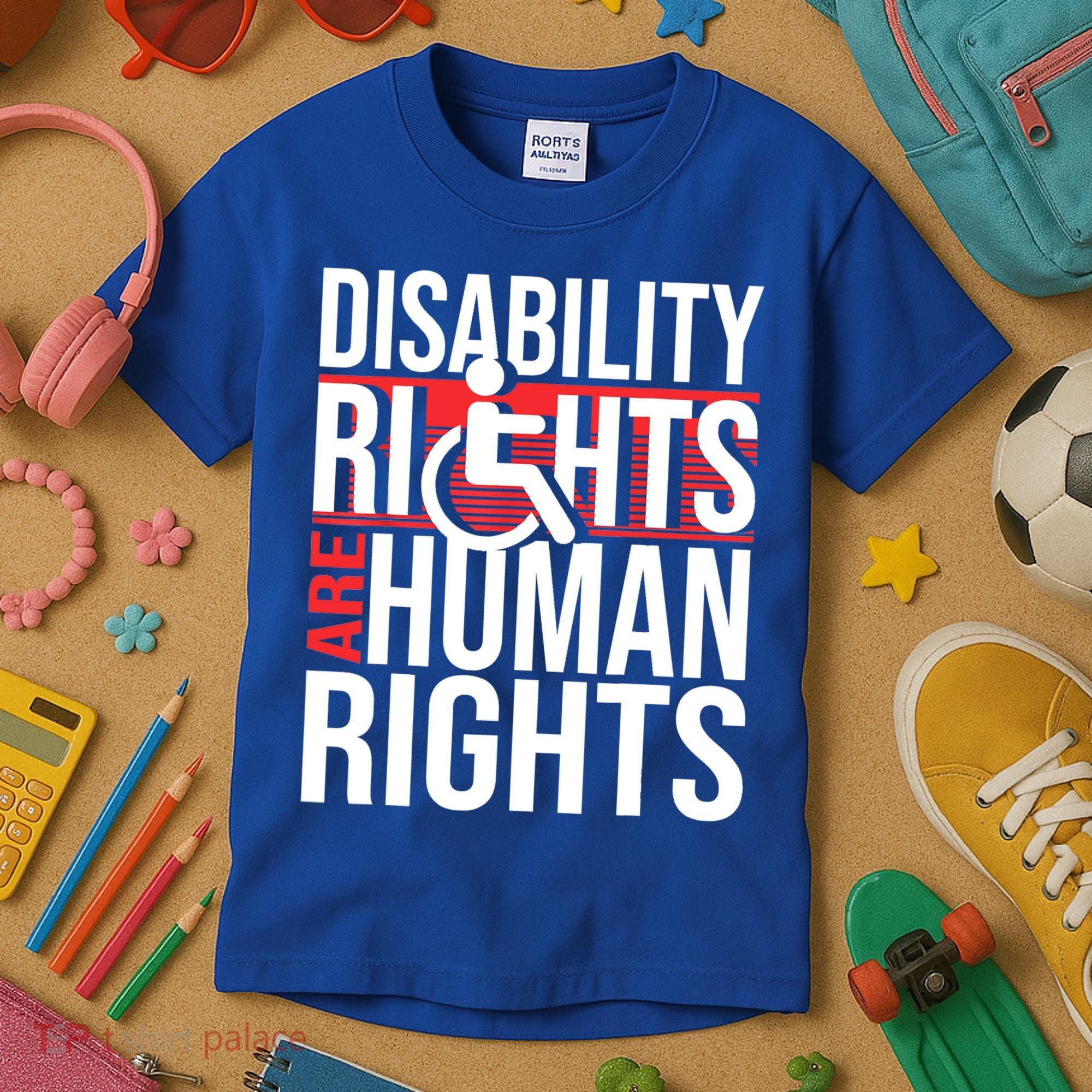 Disability Rights Are Human Rights Gift Funny Wheelchair Handicap Gift Kids T-Shirt