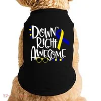 Down Right Awesome Down Syndrome Awareness Ribbon Doggie Tank thumb 0