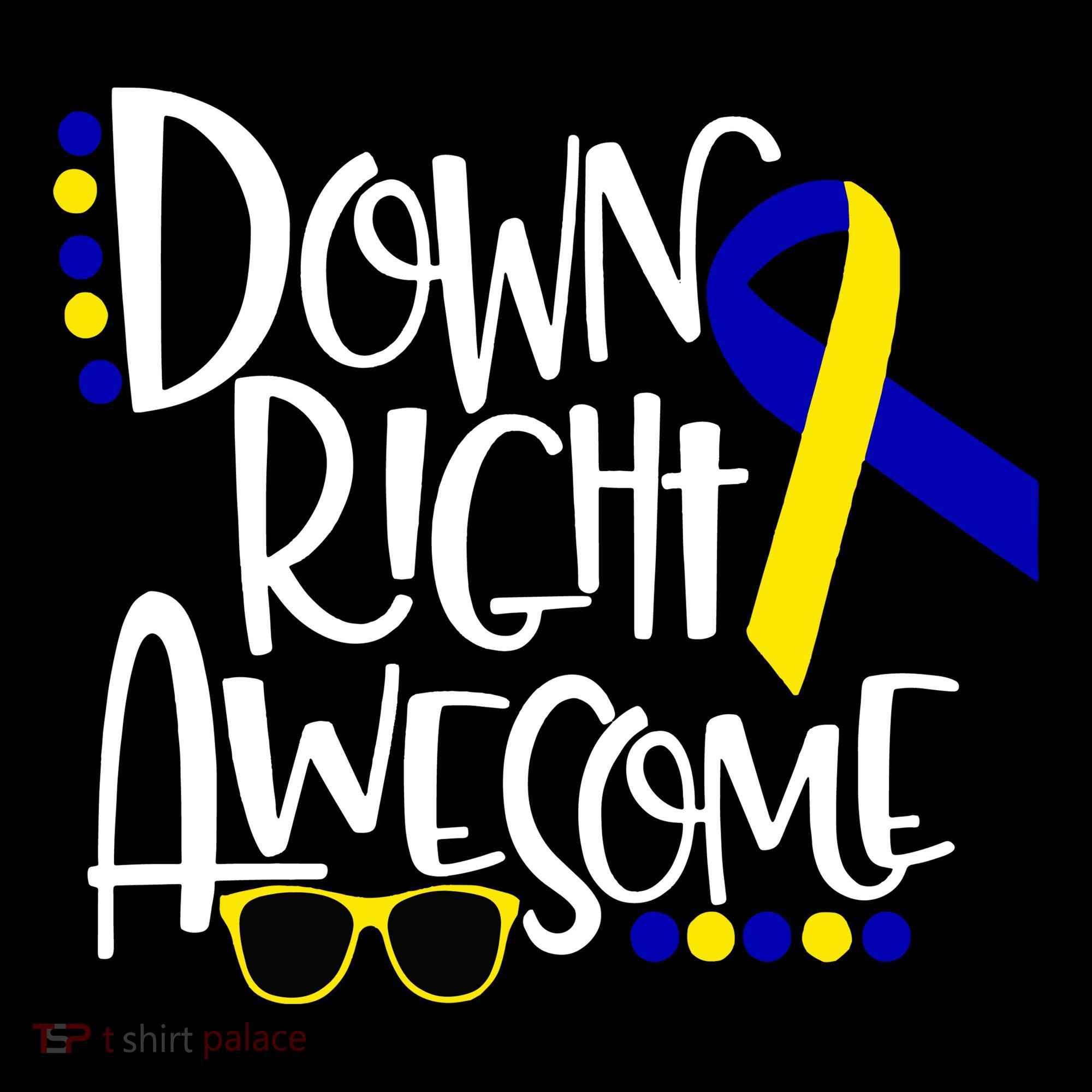 Down Right Awesome Down Syndrome Awareness Ribbon Doggie Tank