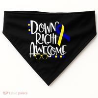 Down Right Awesome Down Syndrome Awareness Ribbon USA-Made Doggie Bandana thumb 0