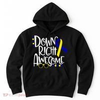 Down Right Awesome Down Syndrome Awareness Ribbon Hoodie thumb 0