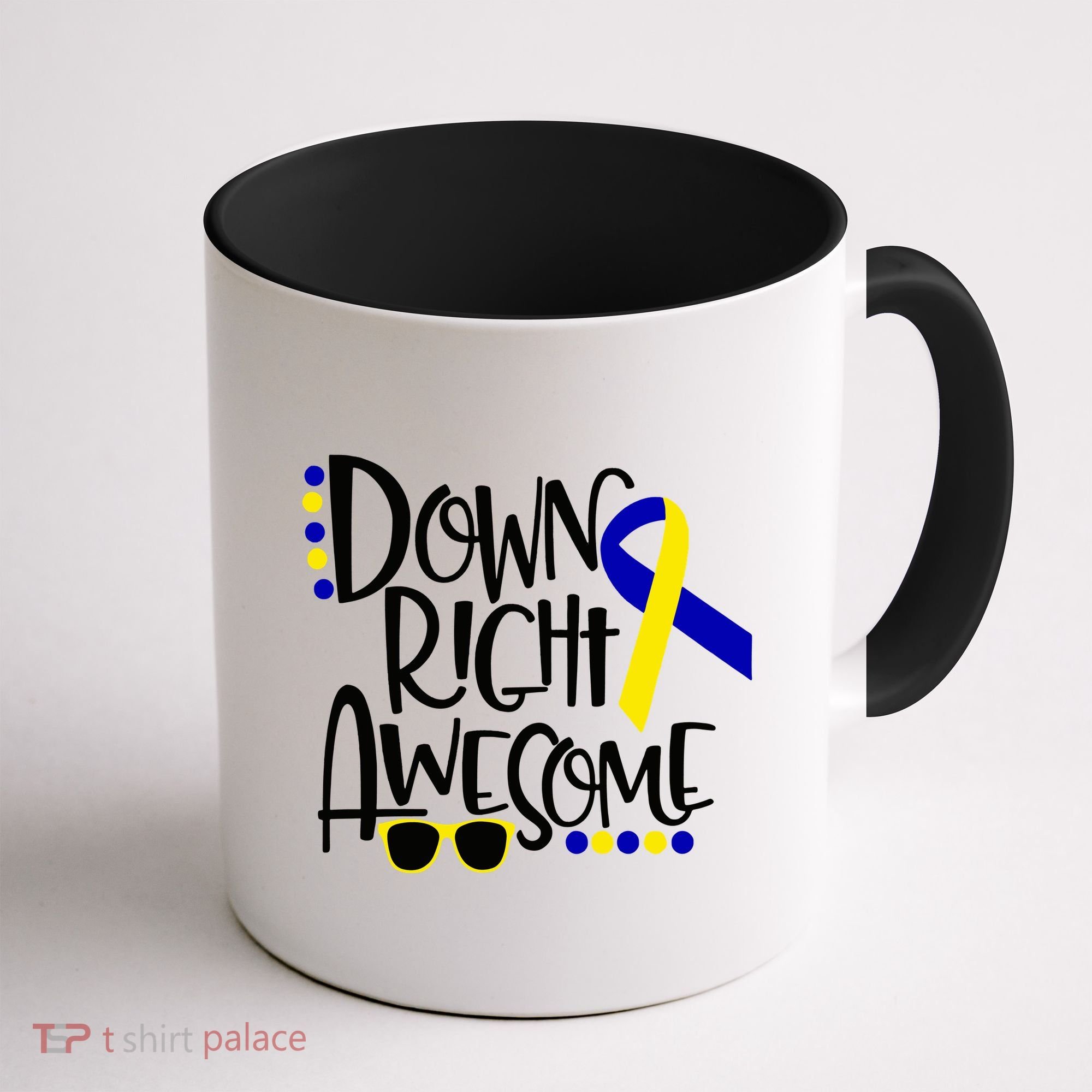 Down Right Awesome Down Syndrome Awareness Ribbon Coffee Mug