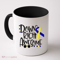 Down Right Awesome Down Syndrome Awareness Ribbon Coffee Mug thumb 0