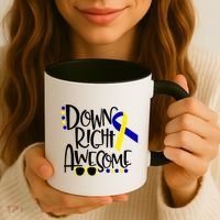 Down Right Awesome Down Syndrome Awareness Ribbon Coffee Mug thumb 3