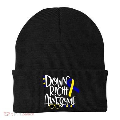 Down Right Awesome Down Syndrome Awareness Ribbon Beanie
