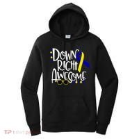 Down Right Awesome Down Syndrome Awareness Ribbon Women's Hoodie thumb 0