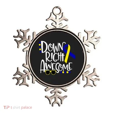 Down Right Awesome Down Syndrome Awareness Ribbon Ornament
