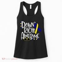 Down Right Awesome Down Syndrome Awareness Ribbon Women's Tank Top thumb 0