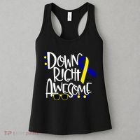 Down Right Awesome Down Syndrome Awareness Ribbon Women's Tank Top thumb 3