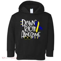 Down Right Awesome Down Syndrome Awareness Ribbon Toddler Hoodie thumb 0