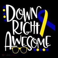 Down Right Awesome Down Syndrome Awareness Ribbon Toddler Hoodie thumb 2