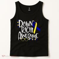 Down Right Awesome Down Syndrome Awareness Ribbon Tank Top thumb 2