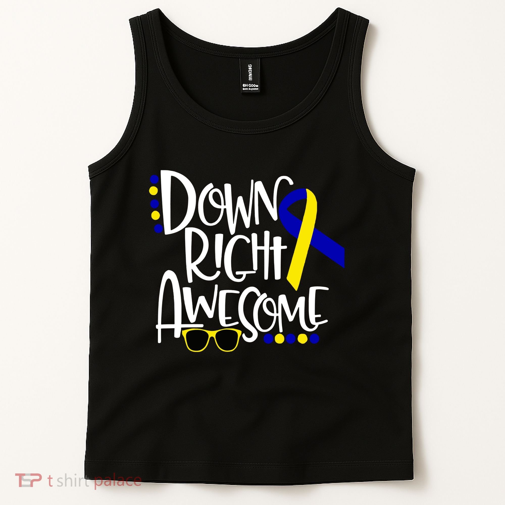 Down Right Awesome Down Syndrome Awareness Ribbon Tank Top