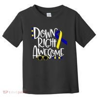 Down Right Awesome Down Syndrome Awareness Ribbon Toddler T-Shirt thumb 0
