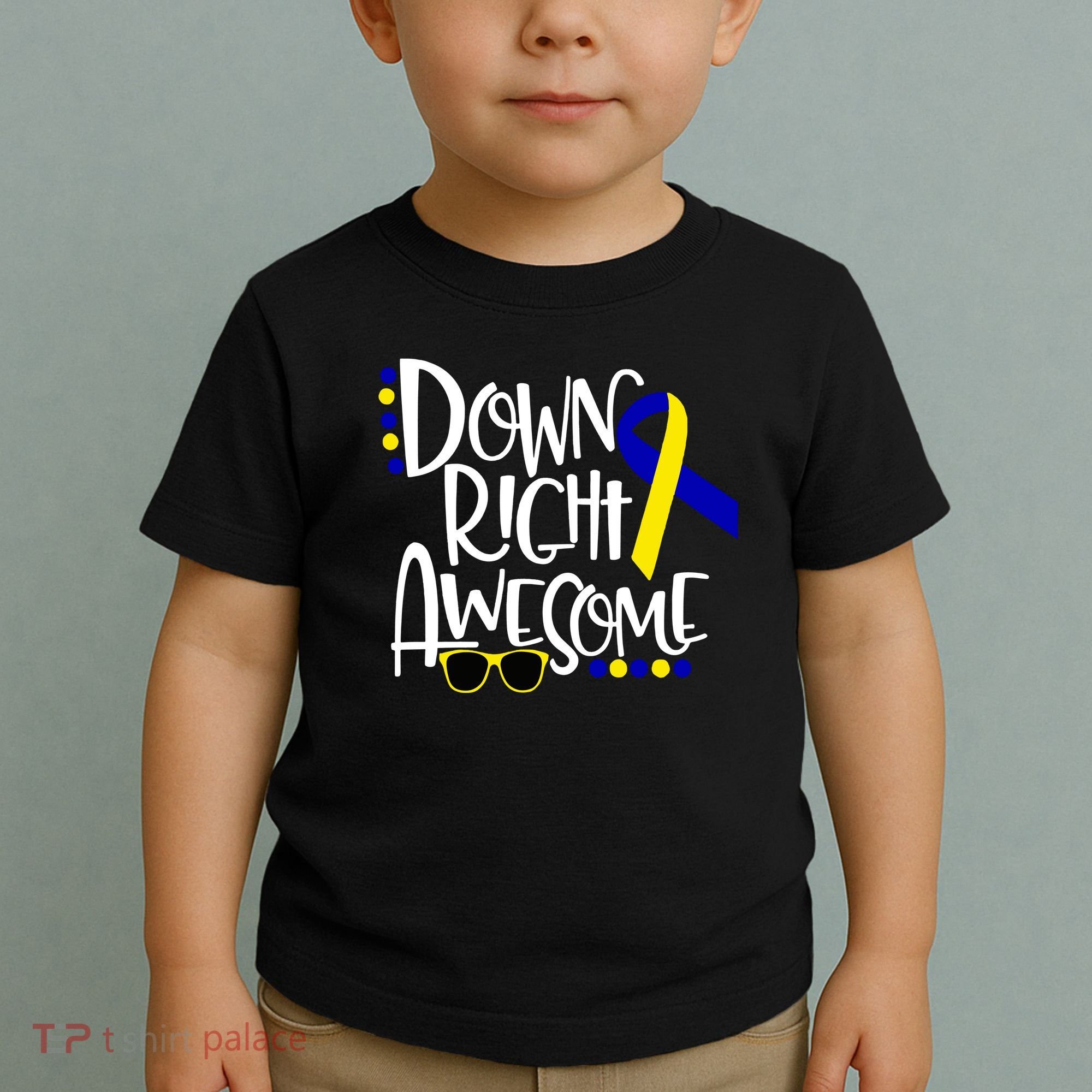 Down Right Awesome Down Syndrome Awareness Ribbon Toddler T-Shirt