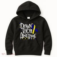 Down Right Awesome Down Syndrome Awareness Ribbon Kids Hoodie thumb 0