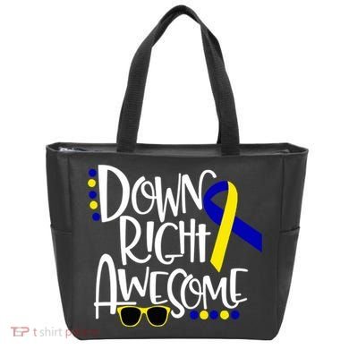 Down Right Awesome Down Syndrome Awareness Ribbon Tote Bag