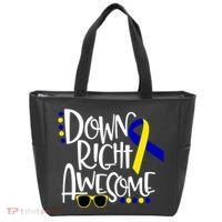 Down Right Awesome Down Syndrome Awareness Ribbon Tote Bag thumb 0