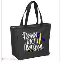 Down Right Awesome Down Syndrome Awareness Ribbon Tote Bag thumb 2