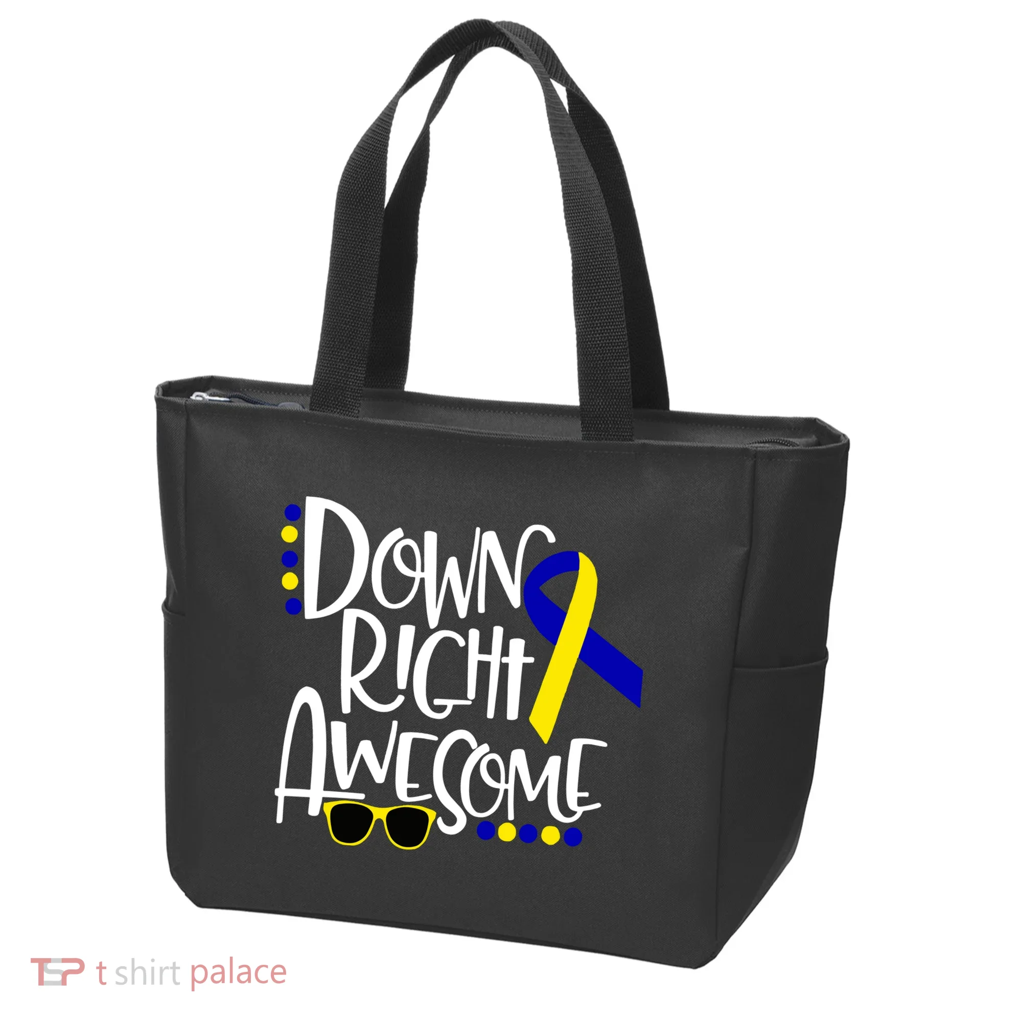Down Right Awesome Down Syndrome Awareness Ribbon Tote Bag