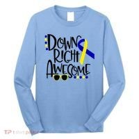 Down Right Awesome Down Syndrome Awareness Ribbon Long Sleeve Shirt thumb 0