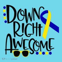Down Right Awesome Down Syndrome Awareness Ribbon Long Sleeve Shirt thumb 2