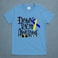 Down Right Awesome Down Syndrome Awareness Ribbon T-Shirt thumb 4