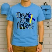 Down Right Awesome Down Syndrome Awareness Ribbon T-Shirt thumb 5