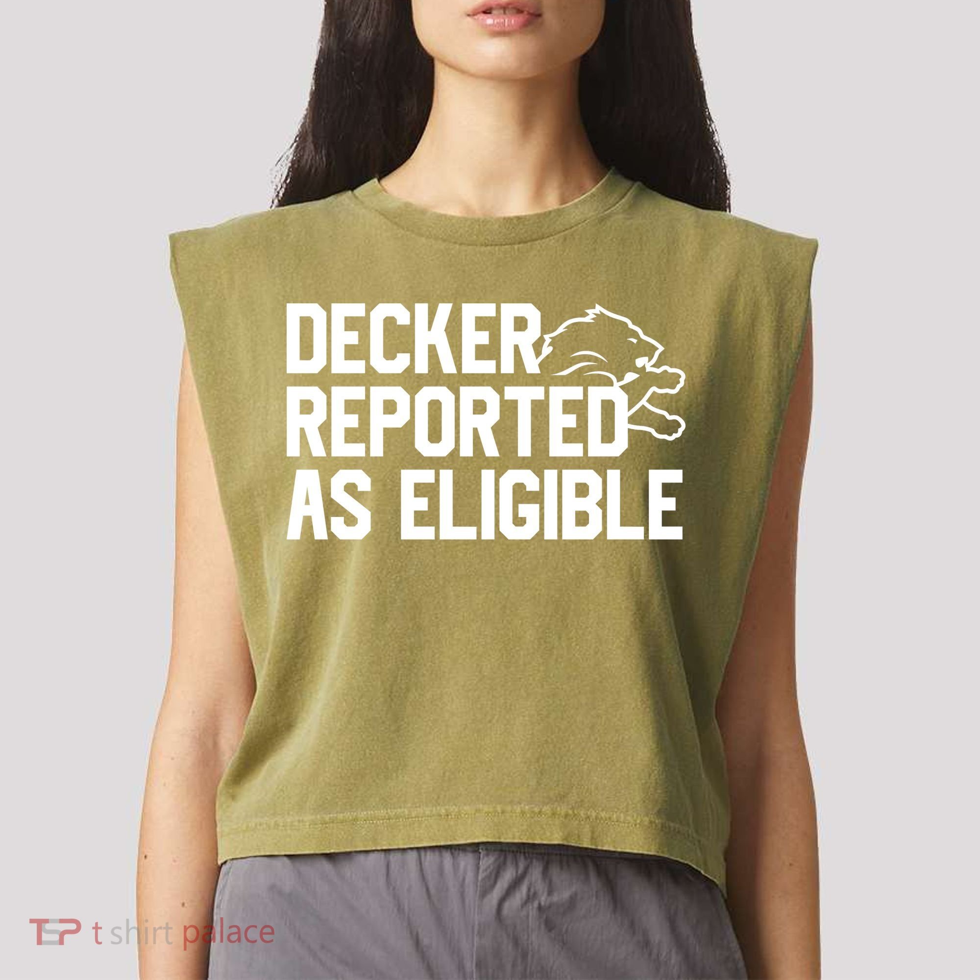 Decker Reported As Eligible Funny Saying Garment-Dyed Women's Muscle Tee