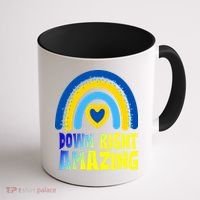 Down Right Amazing Rainbow Down Syndrome Awareness Coffee Mug thumb 1