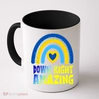 Down Right Amazing Rainbow Down Syndrome Awareness Coffee Mug thumb 0