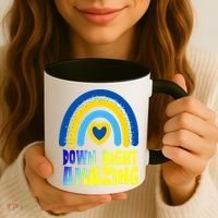 Down Right Amazing Rainbow Down Syndrome Awareness Coffee Mug thumb 3