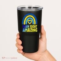 Down Right Amazing Rainbow Down Syndrome Awareness Tumbler thumb 2