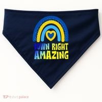 Down Right Amazing Rainbow Down Syndrome Awareness USA-Made Doggie Bandana thumb 0