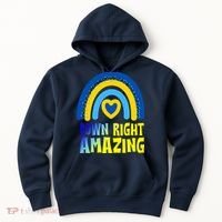Down Right Amazing Rainbow Down Syndrome Awareness Hoodie thumb 0