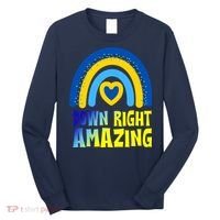 Down Right Amazing Rainbow Down Syndrome Awareness Long Sleeve Shirt thumb 0