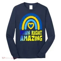 Down Right Amazing Rainbow Down Syndrome Awareness Long Sleeve Shirt thumb 0