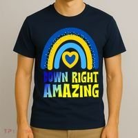 Down Right Amazing Rainbow Down Syndrome Awareness T-Shirt thumb 3