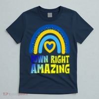 Down Right Amazing Rainbow Down Syndrome Awareness T-Shirt thumb 5