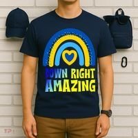 Down Right Amazing Rainbow Down Syndrome Awareness T-Shirt thumb 6