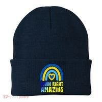 Down Right Amazing Rainbow Down Syndrome Awareness Beanie thumb 0