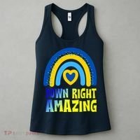 Down Right Amazing Rainbow Down Syndrome Awareness Women's Tank Top thumb 3