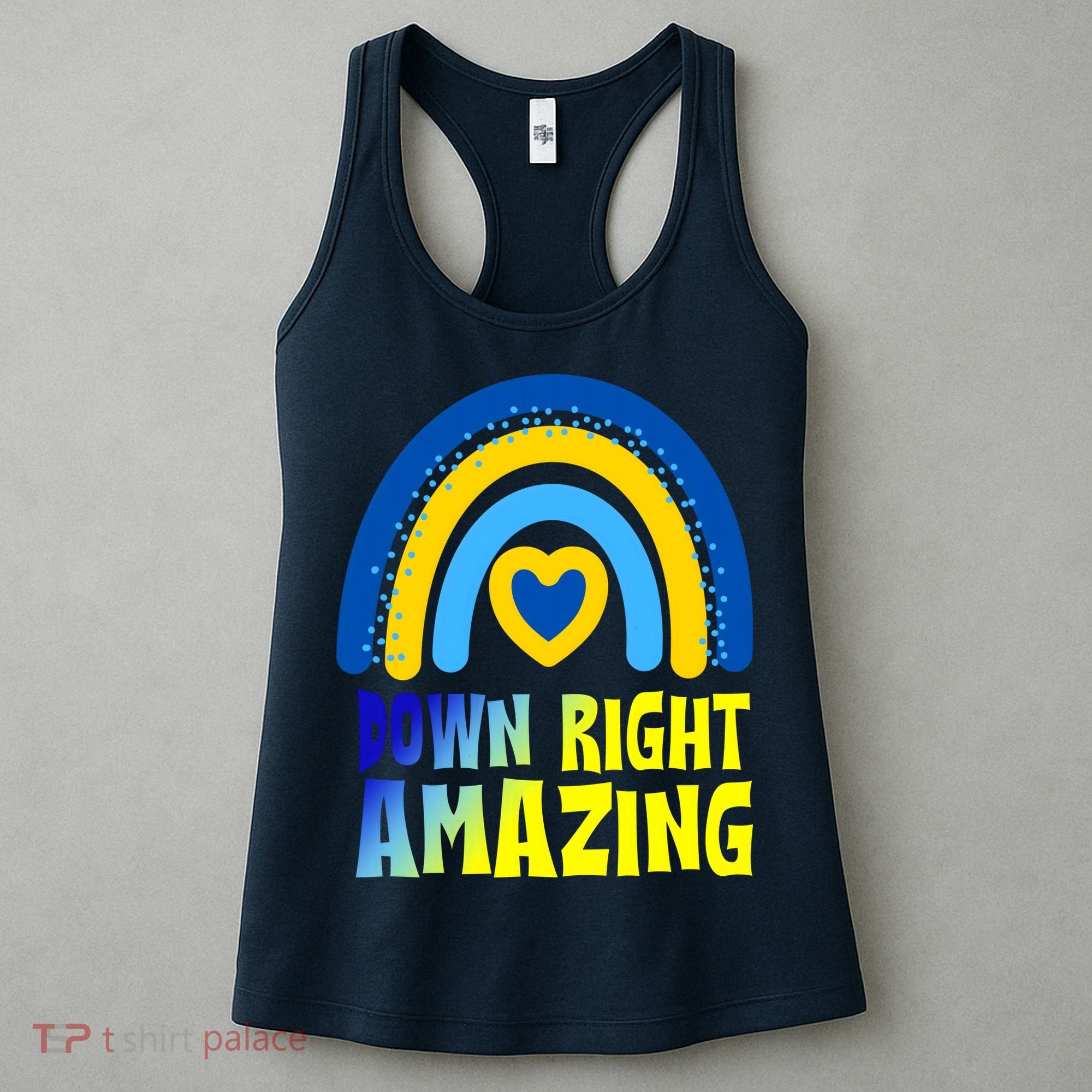 Down Right Amazing Rainbow Down Syndrome Awareness Women's Tank Top