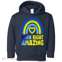 Down Right Amazing Rainbow Down Syndrome Awareness Toddler Hoodie thumb 0