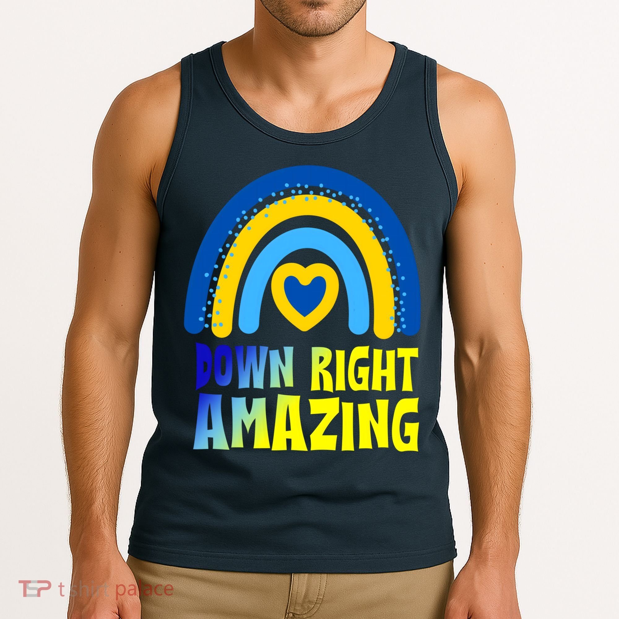 Down Right Amazing Rainbow Down Syndrome Awareness Tank Top
