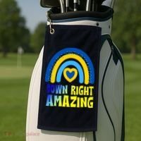 Down Right Amazing Rainbow Down Syndrome Awareness Golf Towel thumb 2
